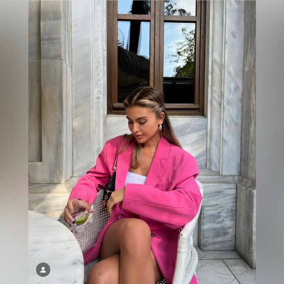 ZARA Oversized Blazer Pink Size Xs,  Small - Picture 7 of 16